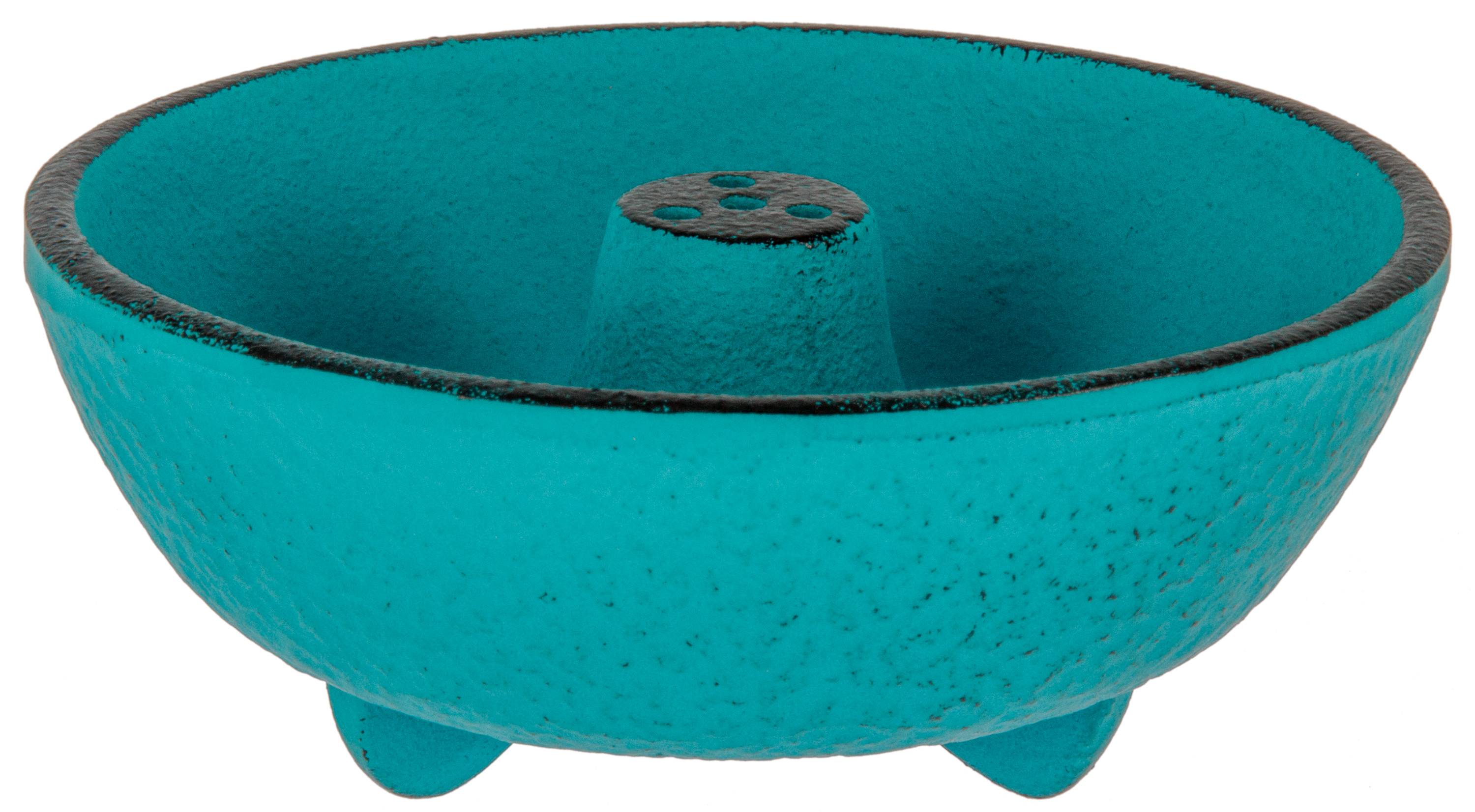 Cast Iron Incense Bowl Turquoise by Japanese maker Iwachu