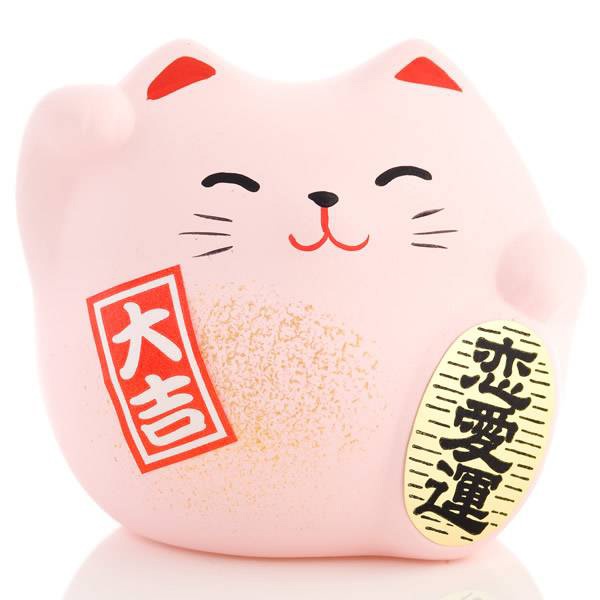 Japanese Lucky Cat  Pink for Love and Valentines